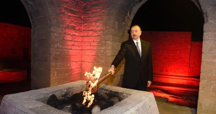 Prezident I Avropa Oyunlarının məşəlini yandırdı - VİDEO